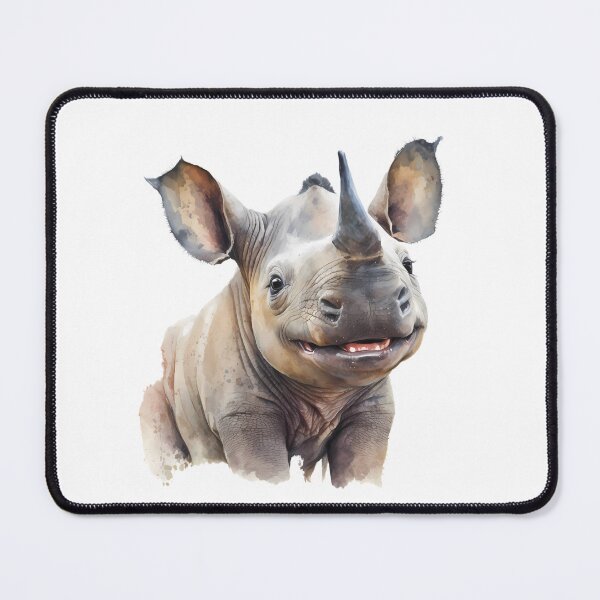 Item preview, Happy Smiling Baby Rhinoceros  designed and sold by ColorFlowArt.
