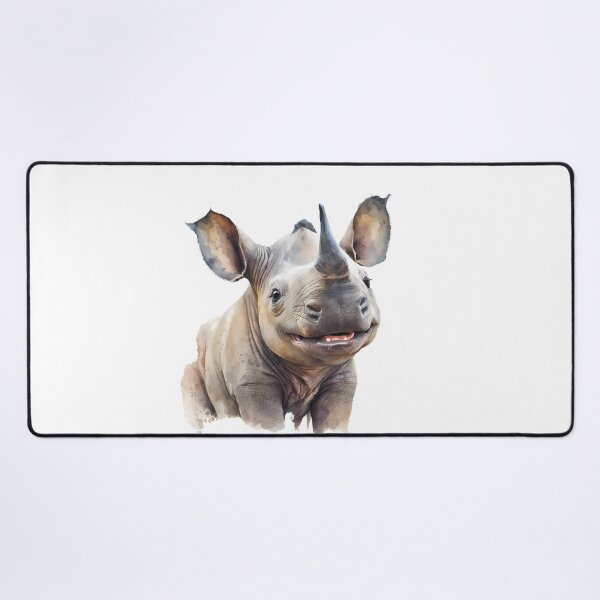 Item preview, Happy Smiling Baby Rhinoceros  designed and sold by ColorFlowArt.
