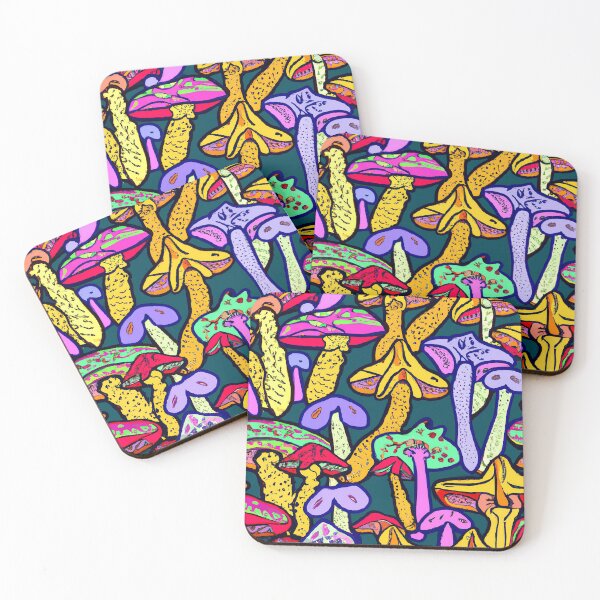 Item preview, Painted children's drawing colorful mushrooms designed and sold by HappyTrippy.