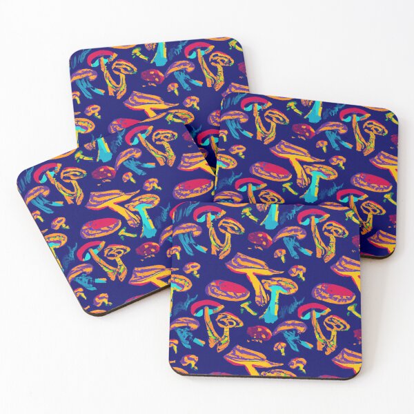 Item preview, Painted children's drawing colorful mushrooms designed and sold by HappyTrippy.