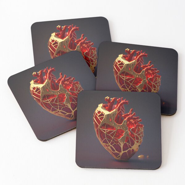 Item preview, Kintsugi red gold heart decaying aorta  designed and sold by Obibobishop.