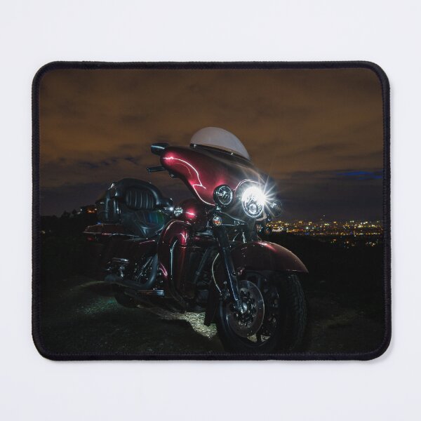 Item preview, Big American touring motorcycle in Burgundy and Black on a city background at night designed and sold by Athanasios Maikousis.