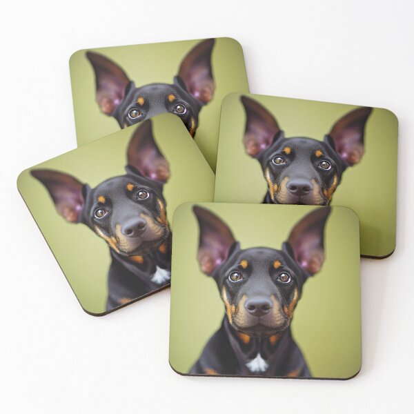 Item preview, Ears Up! cute dobermann puppy portrait designed and sold by EmeraldeaArt.