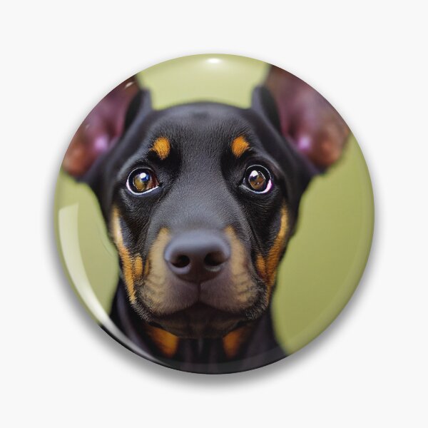 Item preview, Ears Up! cute dobermann puppy portrait designed and sold by EmeraldeaArt.