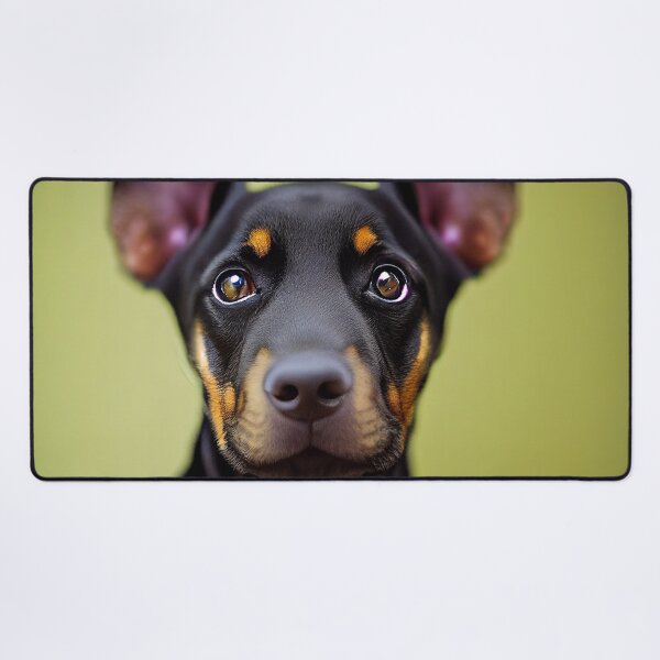 Item preview, Ears Up! cute dobermann puppy portrait designed and sold by EmeraldeaArt.