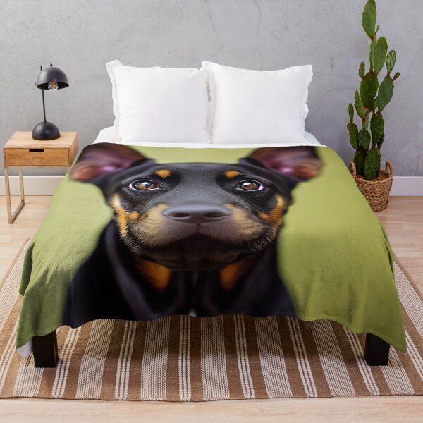 Item preview, Ears Up! cute dobermann puppy portrait designed and sold by EmeraldeaArt.