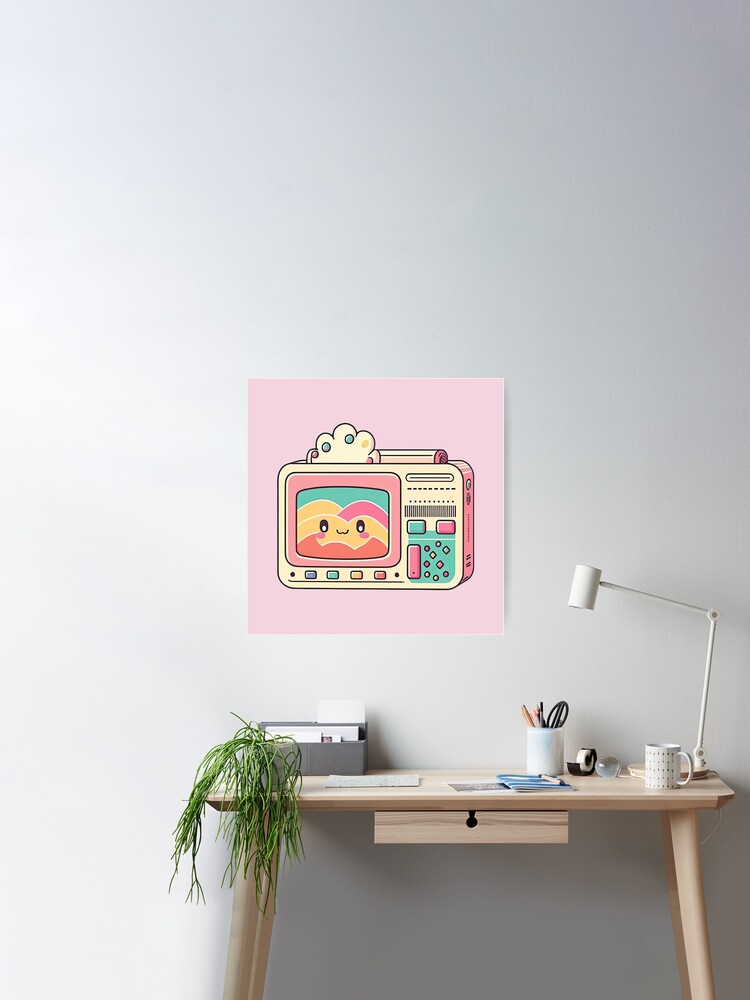 Kawaii Retro Future Smart TV Tablet Old School Meets Cute New Tech Gadget |  Poster