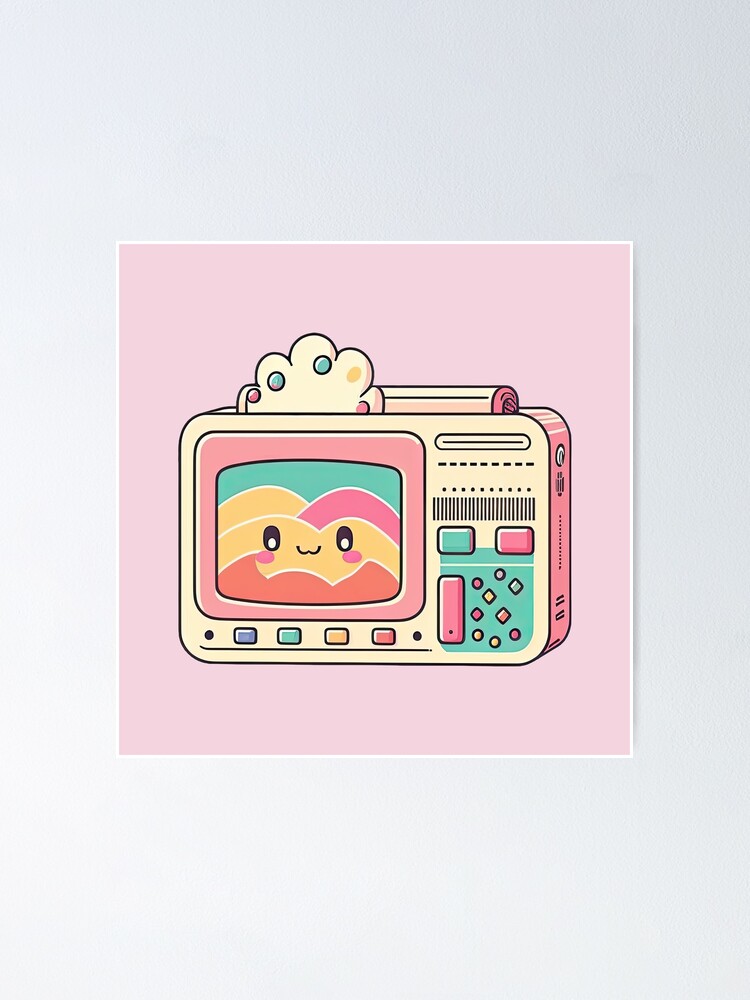 Kawaii Retro Future Smart TV Tablet Old School Meets Cute New Tech Gadget  Poster for Sale by ultra-cute