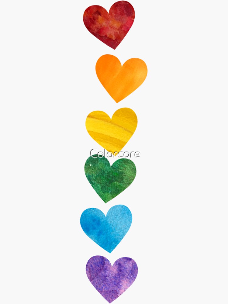 Cute mini hearts colorful rainbow Sticker for Sale by OkihanaShop