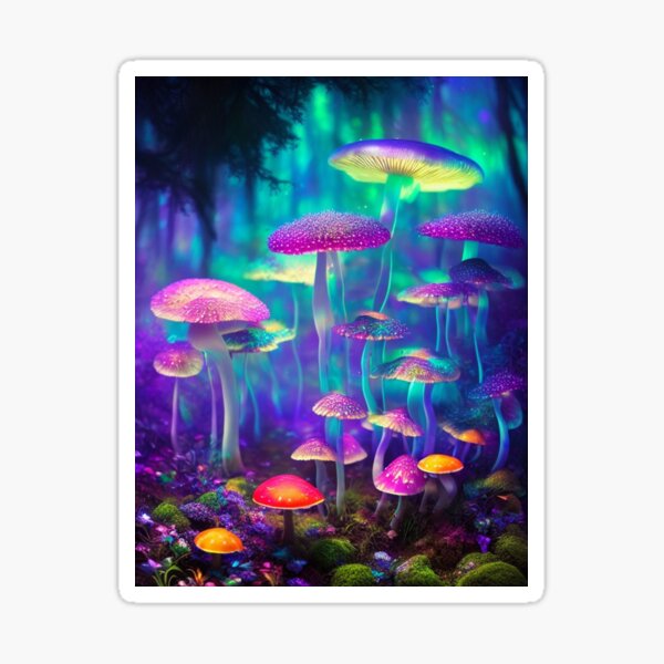 Psychedelic Mushroom Forest #35 Part of the Psychedelic Mushroom Forest Collection Sticker