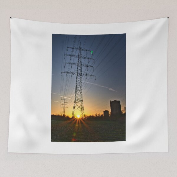 Item preview, Strommast im Sunset - Power pole in sunset - Ruhr area designed and sold by Ruhrpottpicture.