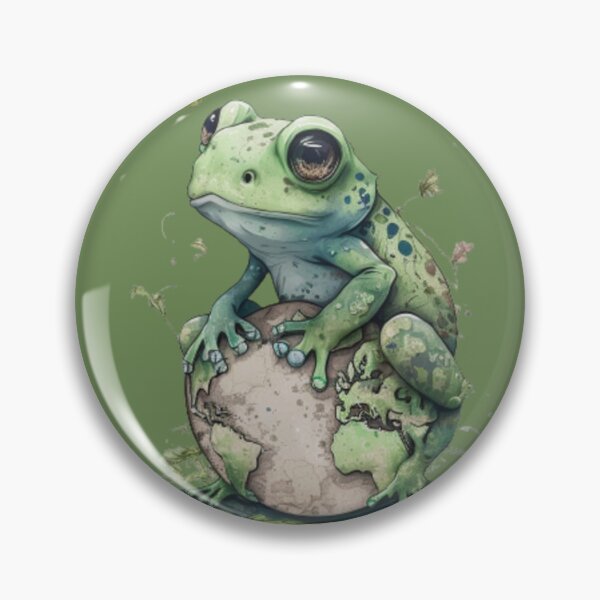Item preview, Atychiphobia Illustration Cute Green Frog On Earth Essential  designed and sold by alhociema.