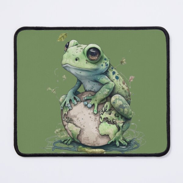 Item preview, Atychiphobia Illustration Cute Green Frog On Earth Essential  designed and sold by alhociema.