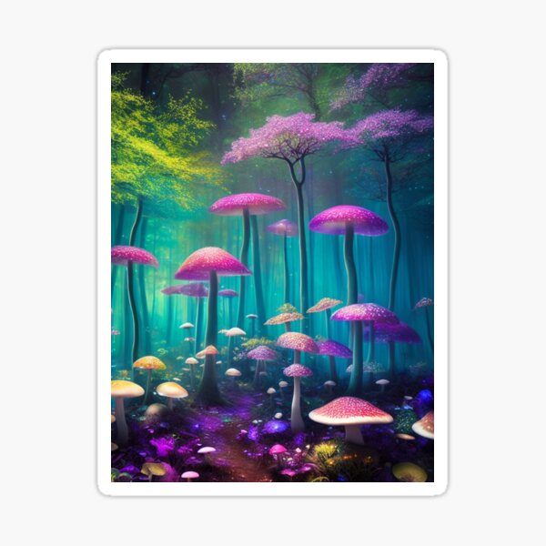 Psychedelic Mushroom Forest #44 Part of the Psychedelic Mushroom Forest Collection Sticker
