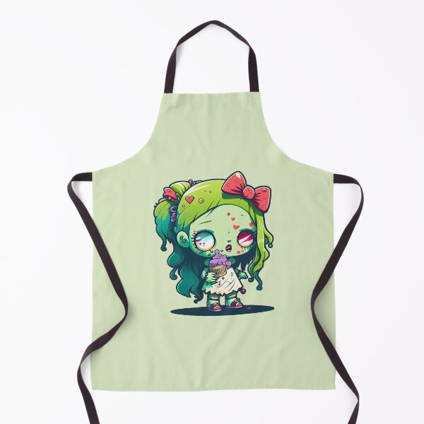 Item preview, Kawaii Zombie Girl Holding Ice Cream Scooping the Undead designed and sold by ultra-cute.