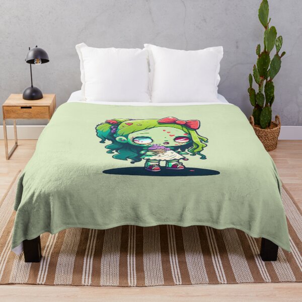 Item preview, Kawaii Zombie Girl Holding Ice Cream Scooping the Undead designed and sold by ultra-cute.