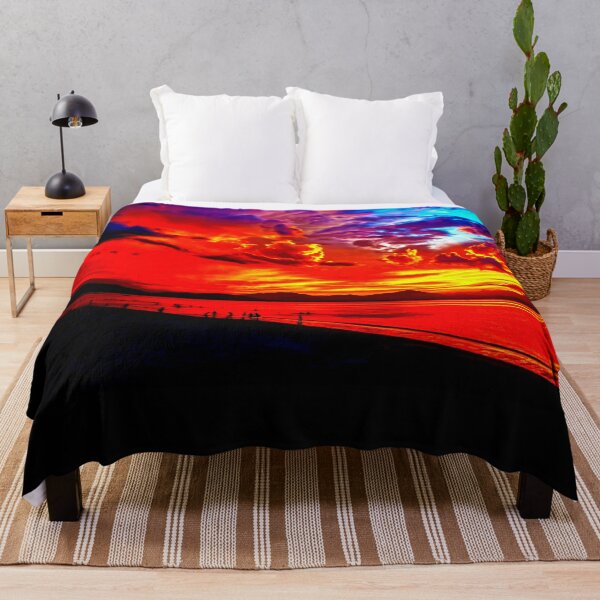 Item preview, Seascape Beach Lakeside Orange Blue designed and sold by ChristinasMess.