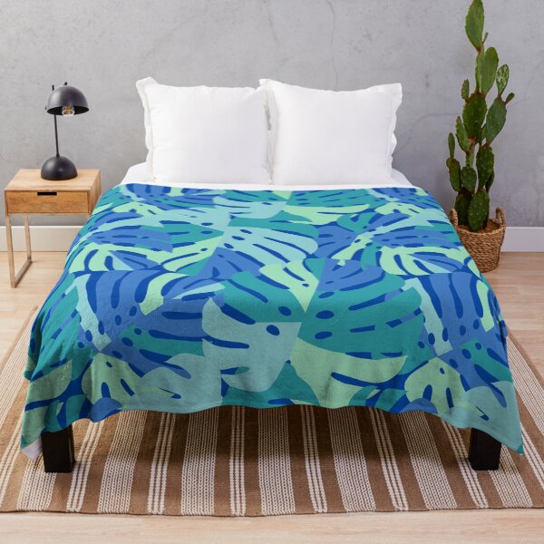 Item preview, Monstera Leaves on Cobalt designed and sold by latheandquill.