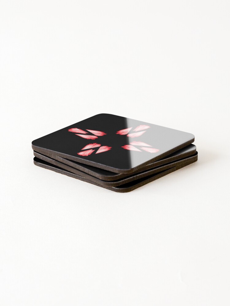 Thumbnail 4 of 5, Coasters (Set of 4), Red cross, red checkered pattern designed and sold by RomeoAzahar.