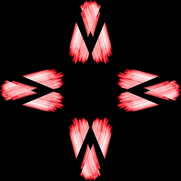 Artwork thumbnail, Red cross, red checkered pattern by Meo Design