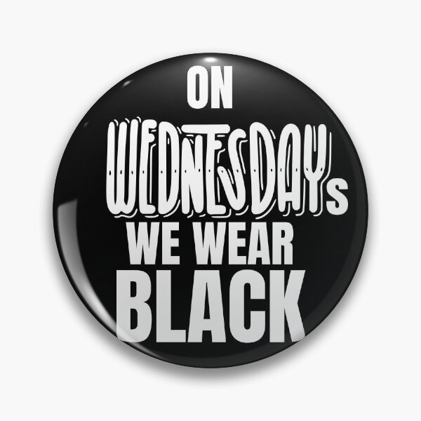 Item preview, On Wednesdays We Wear Black scribble in white text designed and sold by KatsCanvas.