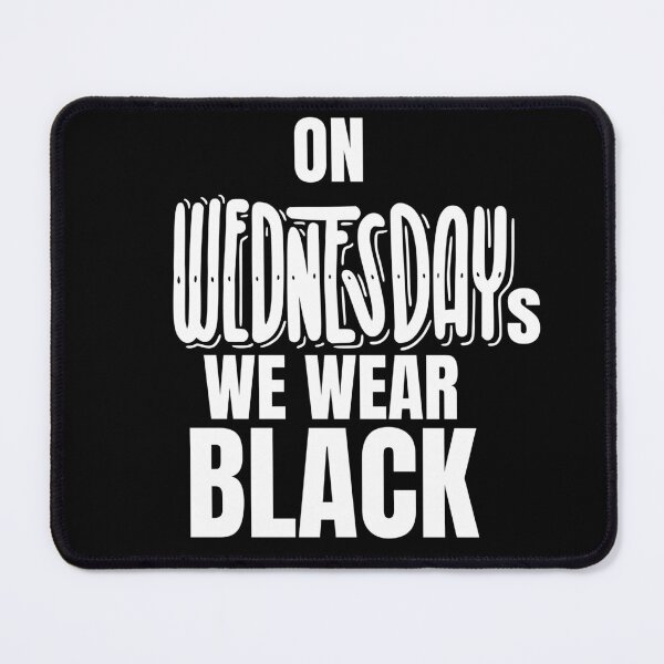 Item preview, On Wednesdays We Wear Black scribble in white text designed and sold by KatsCanvas.
