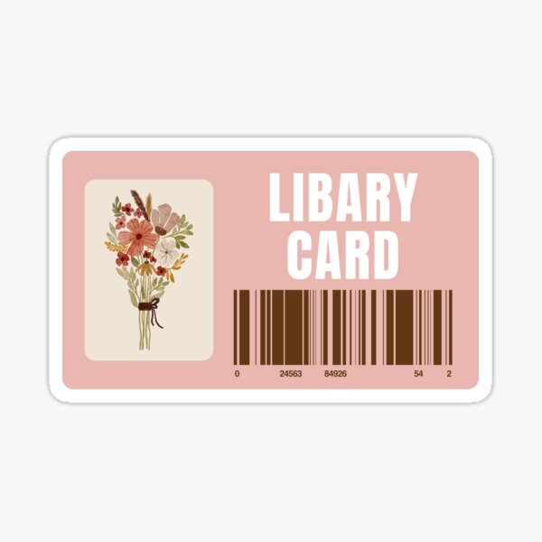 Item preview, library card designed and sold by madebyhdesign.