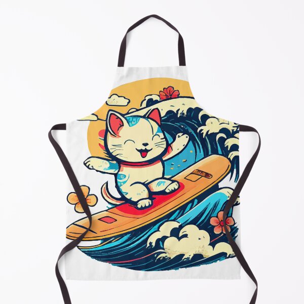 Artikelvorschau, Surfende Kawaii-Miezekatze entworfen und verkauft von Kona Cat Creationz.