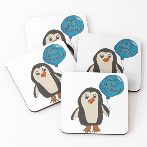 Item preview, Happy New Year Penguin designed and sold by Lisa Neuman Watercolors.