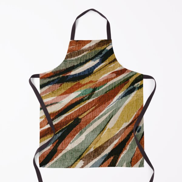 Item preview, Graphic Zebra Stripe Earth Colours Rust Yellow Green Blue Cream designed and sold by jocelynsart.