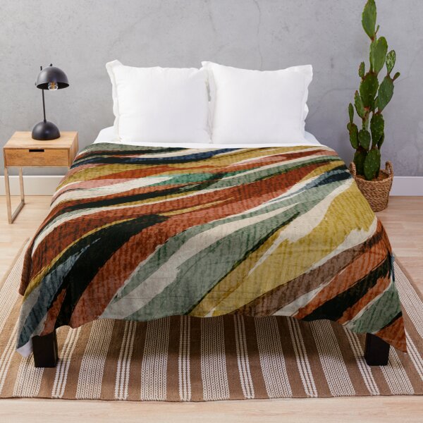Item preview, Graphic Zebra Stripe Earth Colours Rust Yellow Green Blue Cream designed and sold by jocelynsart.
