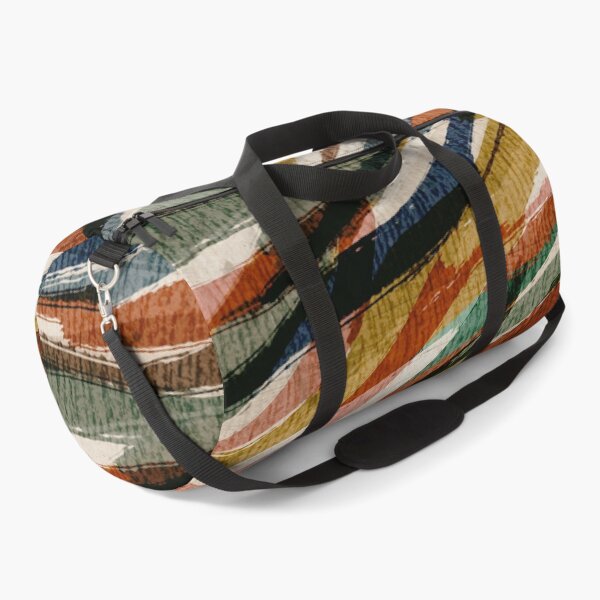 Item preview, Graphic Zebra Stripe Earth Colours Rust Yellow Green Blue Cream designed and sold by jocelynsart.