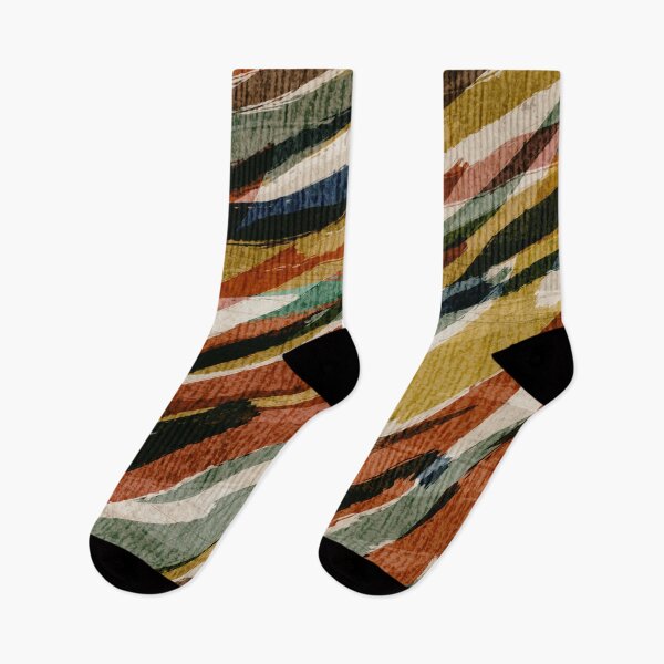 Item preview, Graphic Zebra Stripe Earth Colours Rust Yellow Green Blue Cream designed and sold by jocelynsart.