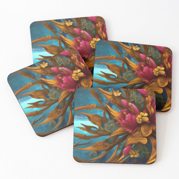 Item preview, Abstract Exotic Floral on Blue designed and sold by calibrit.