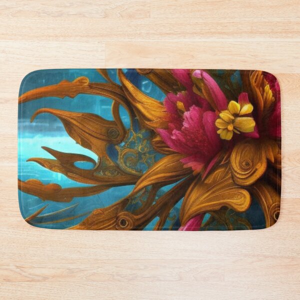 Item preview, Abstract Exotic Floral on Blue designed and sold by calibrit.