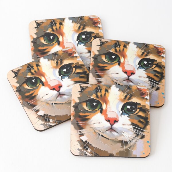 Item preview, Graceful Gaze: A elegant kitty oil painting designed and sold by KH-GardenEden.