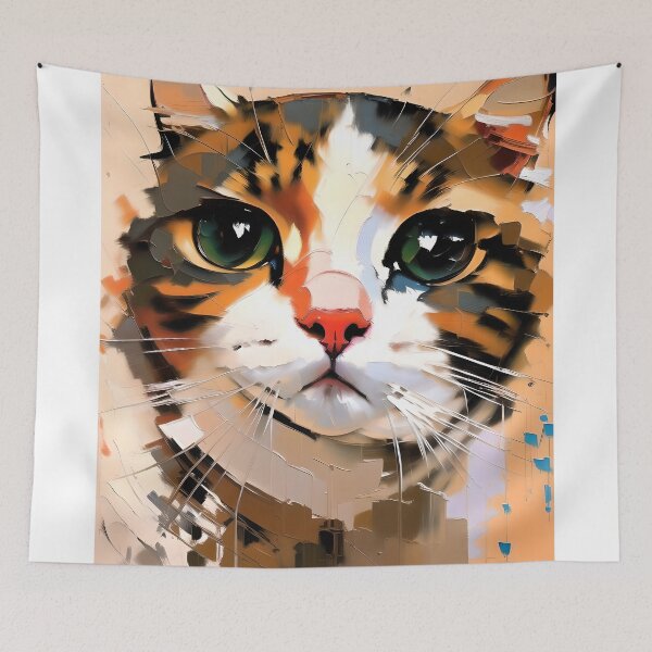 Item preview, Graceful Gaze: A elegant kitty oil painting designed and sold by KH-GardenEden.