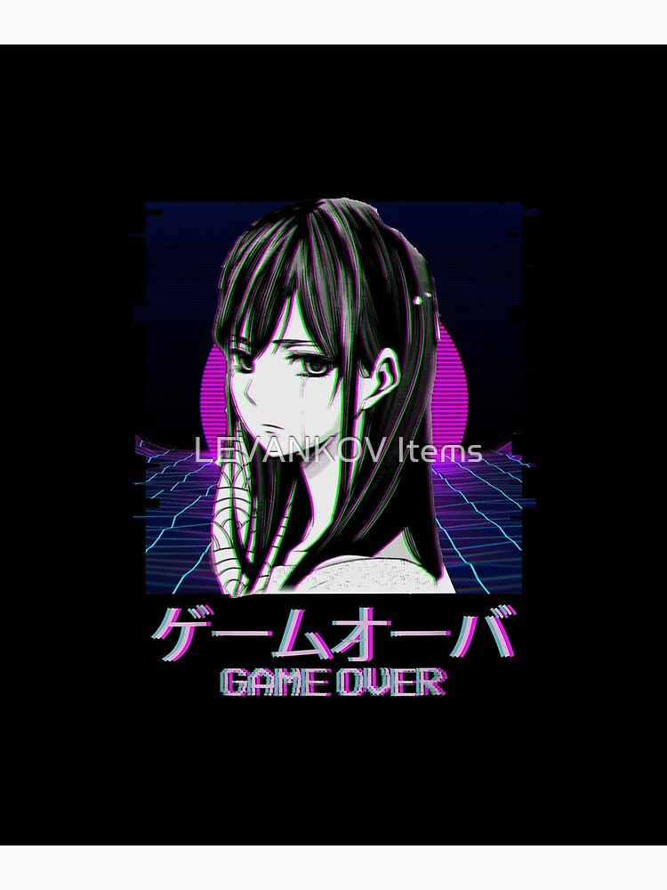 Aesthetic Glitch Sad Anime Girl / Boy Game Over' Men's T-Shirt