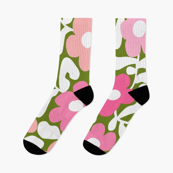 Item preview, Iconic Retro Folksy Garden in Pink and Green designed and sold by Deutschic.