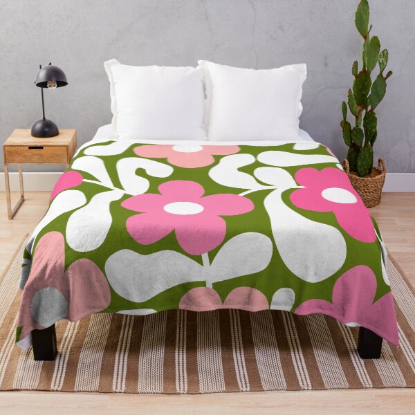 Item preview, Iconic Retro Folksy Garden in Pink and Green designed and sold by Deutschic.