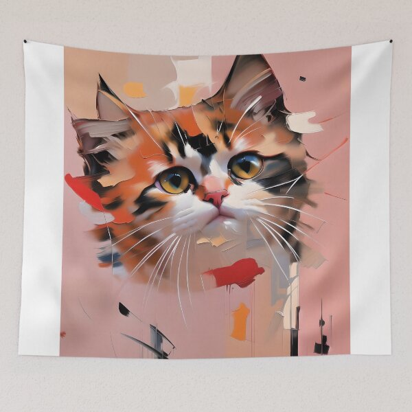 Item preview, Curiosity: A inquisitive kitty oil painting designed and sold by KH-GardenEden.