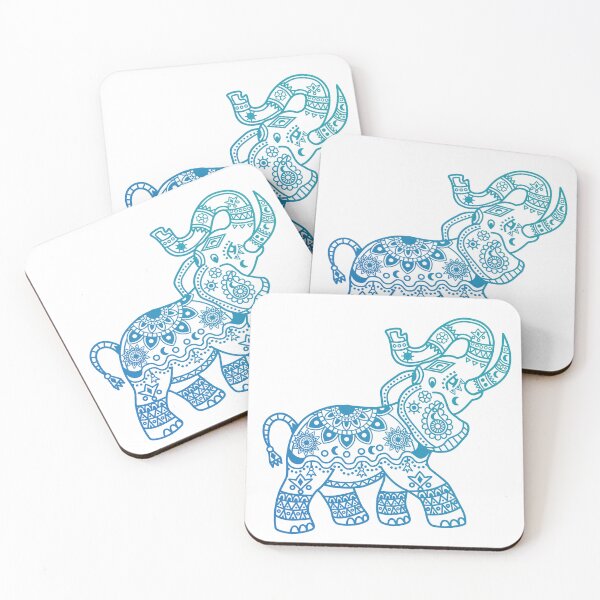 Item preview, Turquoise toned elephant mandala illustration designed and sold by marco2r.