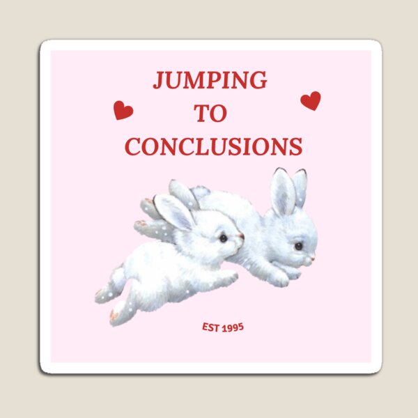 Item preview, Coquette Bunny Jumping to conclusions Bumper Sticker  designed and sold by malak-abdelnaby.