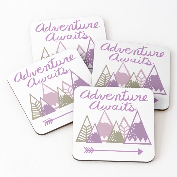 Item preview, Adventure awaits - pink mountains designed and sold by MoodWriting.