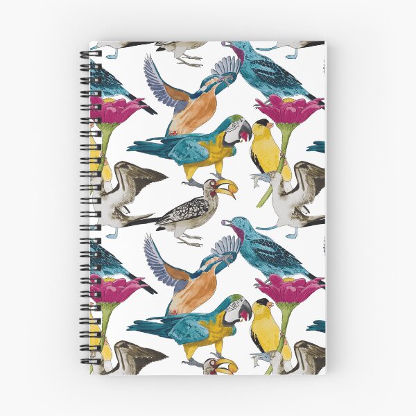 Item preview, Bird Feeding Frenzy Watercolour White designed and sold by Nicky Rollings.