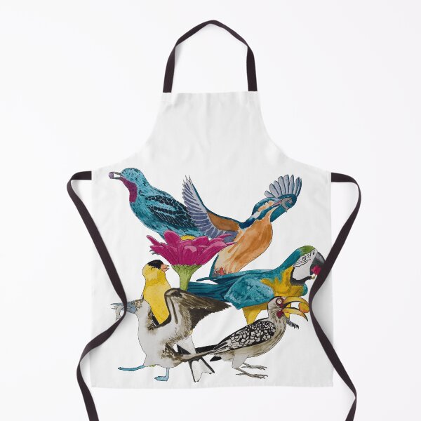 Item preview, Bird Feeding Frenzy Watercolour White designed and sold by Nicky Rollings.