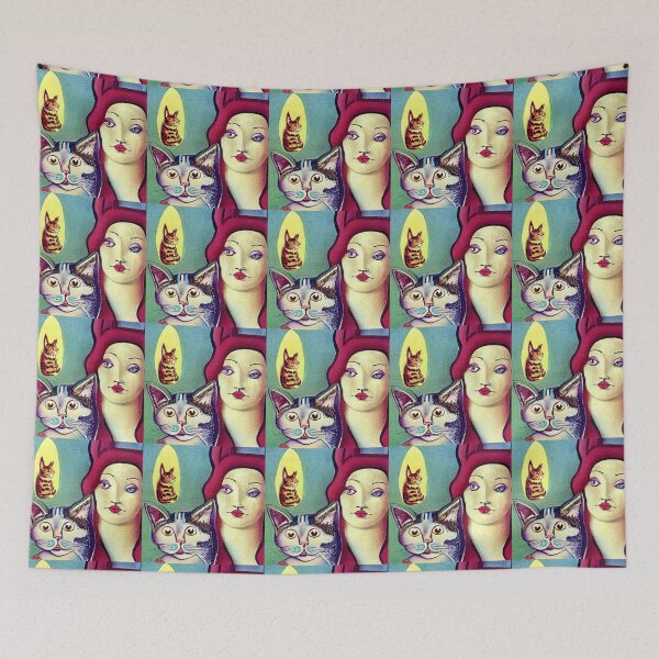 Item preview, Woman and cat. Surrealism. designed and sold by Natalia-Vlad.