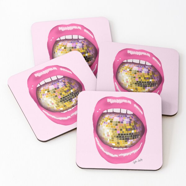 Artikelvorschau, Disco mouth art work pastel yellow- pink background entworfen und verkauft von Studio Lydia Lovely.