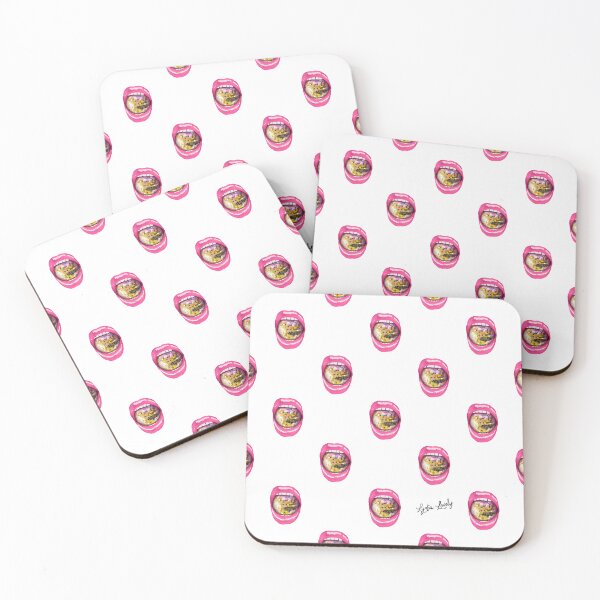 Artikelvorschau, Disco mouth pattern pastel yellow- white background entworfen und verkauft von Studio Lydia Lovely.