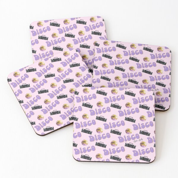 Artikelvorschau, Disco pattern boombox pastel yellow- pink background entworfen und verkauft von Studio Lydia Lovely.